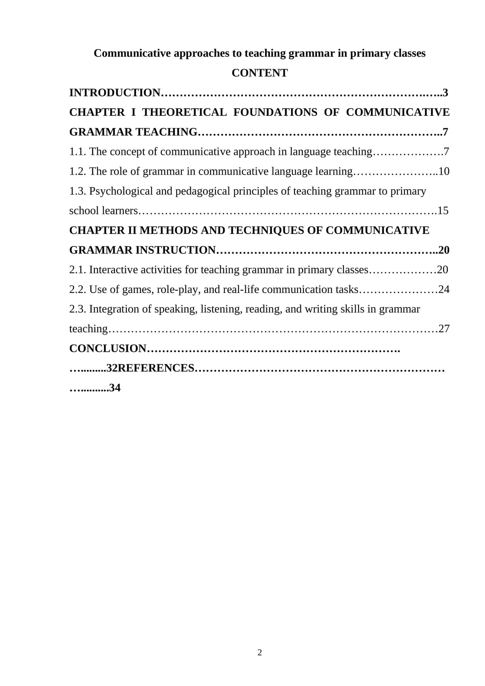 Communicative approaches to teaching grammar in primary classes 1