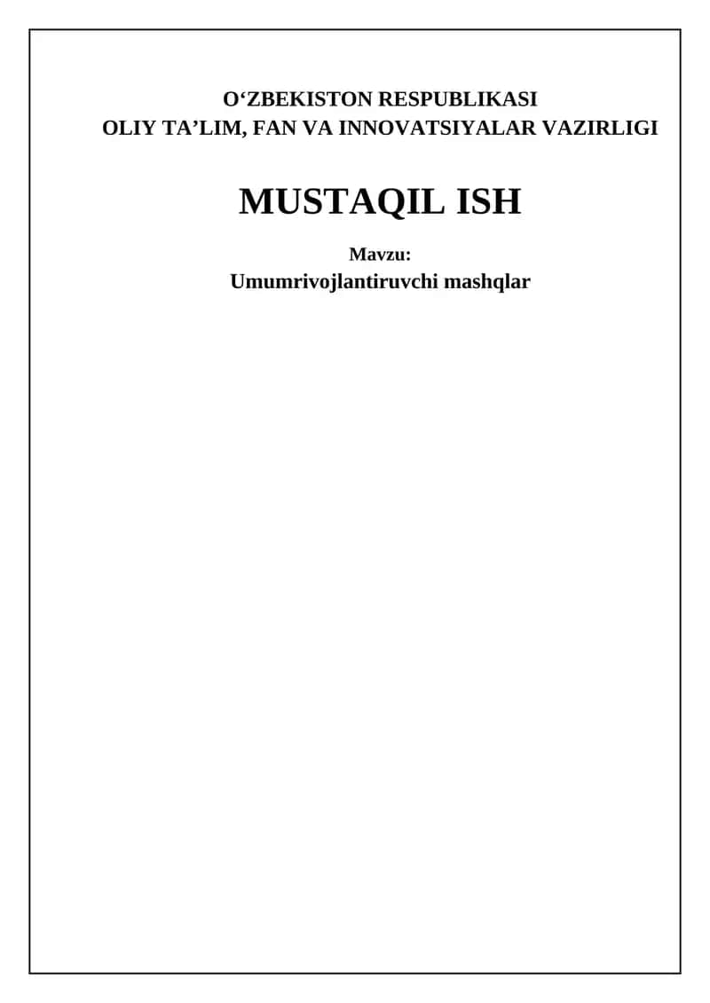 Umumiy rivojlanish mashqlari 1