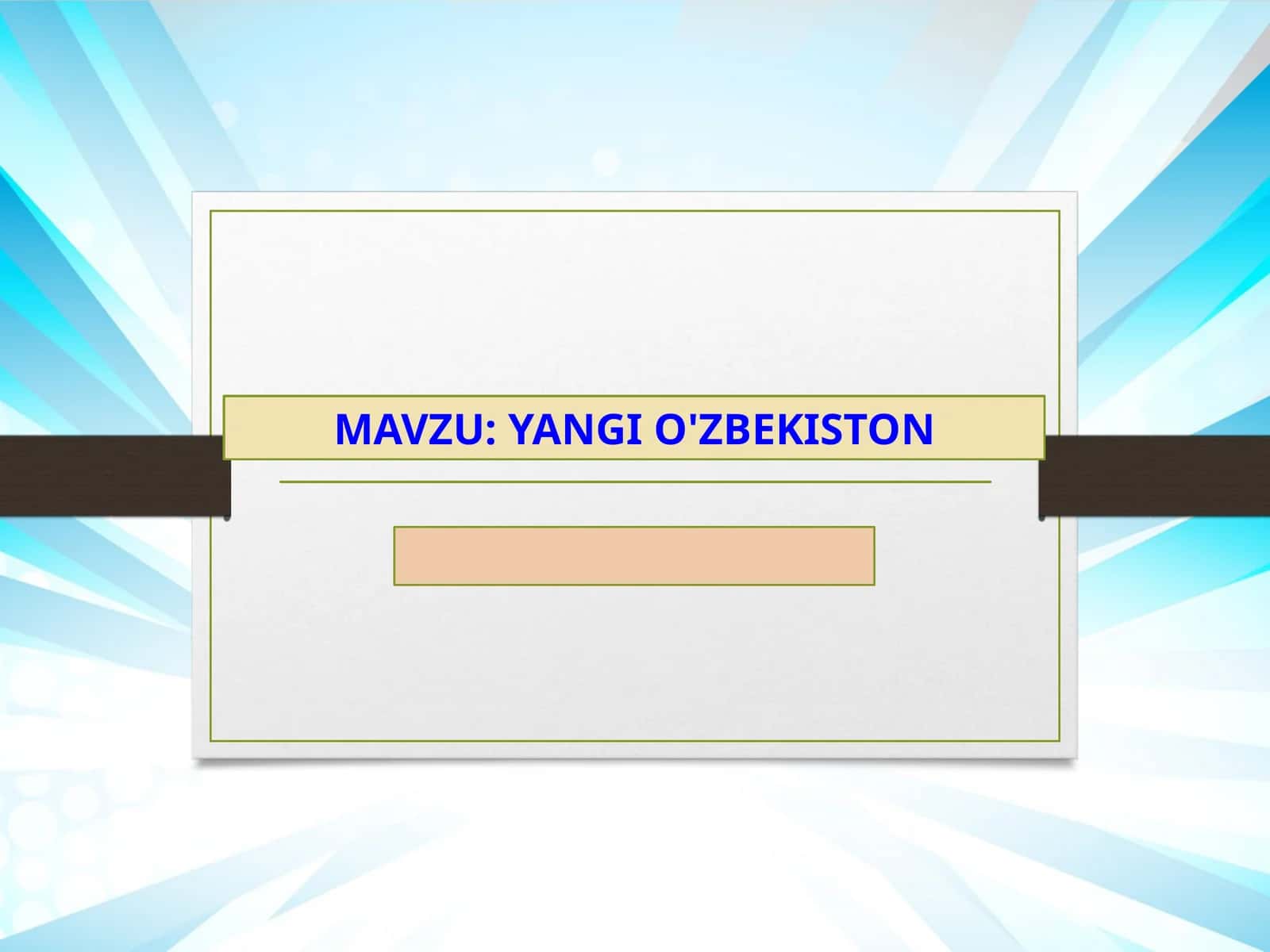 Yangi o'zbekiston 1