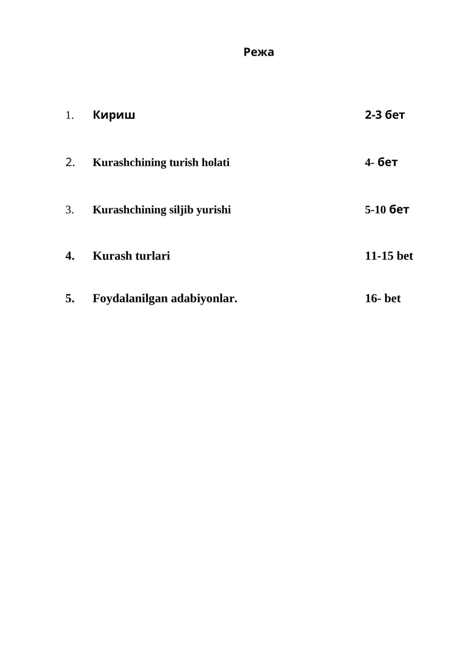Kurashchining turish holati 1