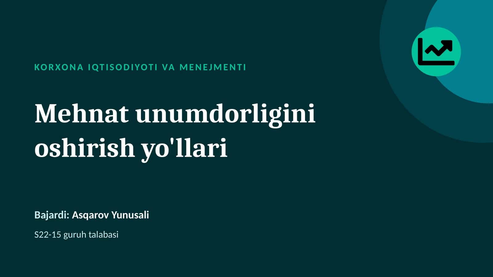 KORXONA IQTISODIYOTI VA MENEJMENTI 1