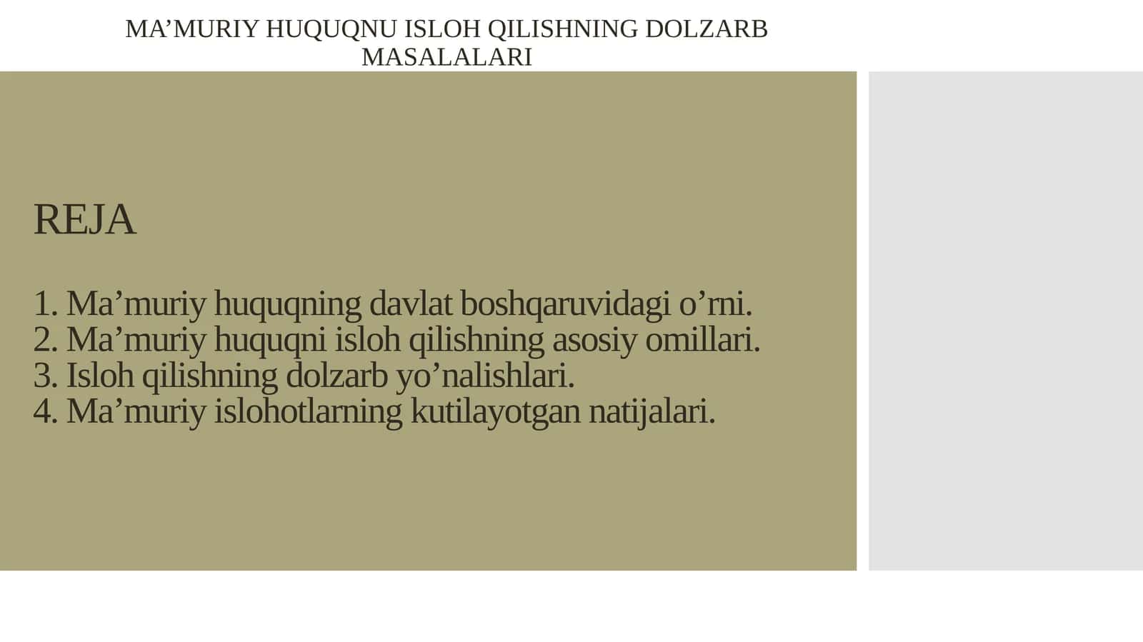 MA’MURIY HUQUQNU ISLOH QILISHNING DOLZARB MASALALARI 1