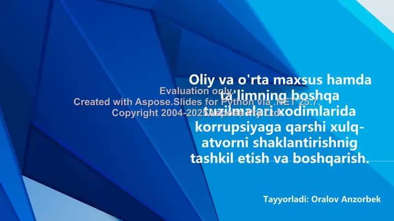 Korrupsiyaga qarshi kurashish "Komplaens-nazorat" tizimi 1