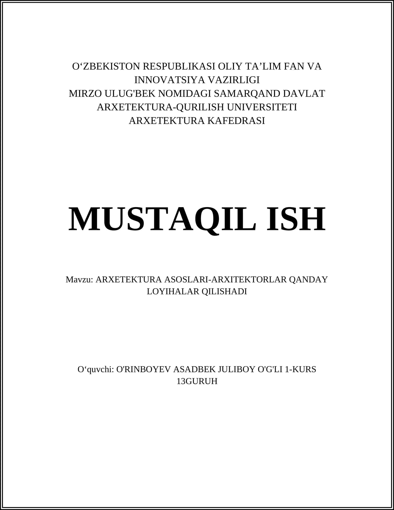Arxitektura Asoslari-Arxitektorlar Qanday Loyihalar Qilishadi 1