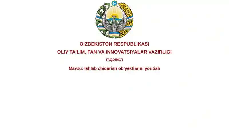 Ishlabchiqarish ob'yektlarini yoritish