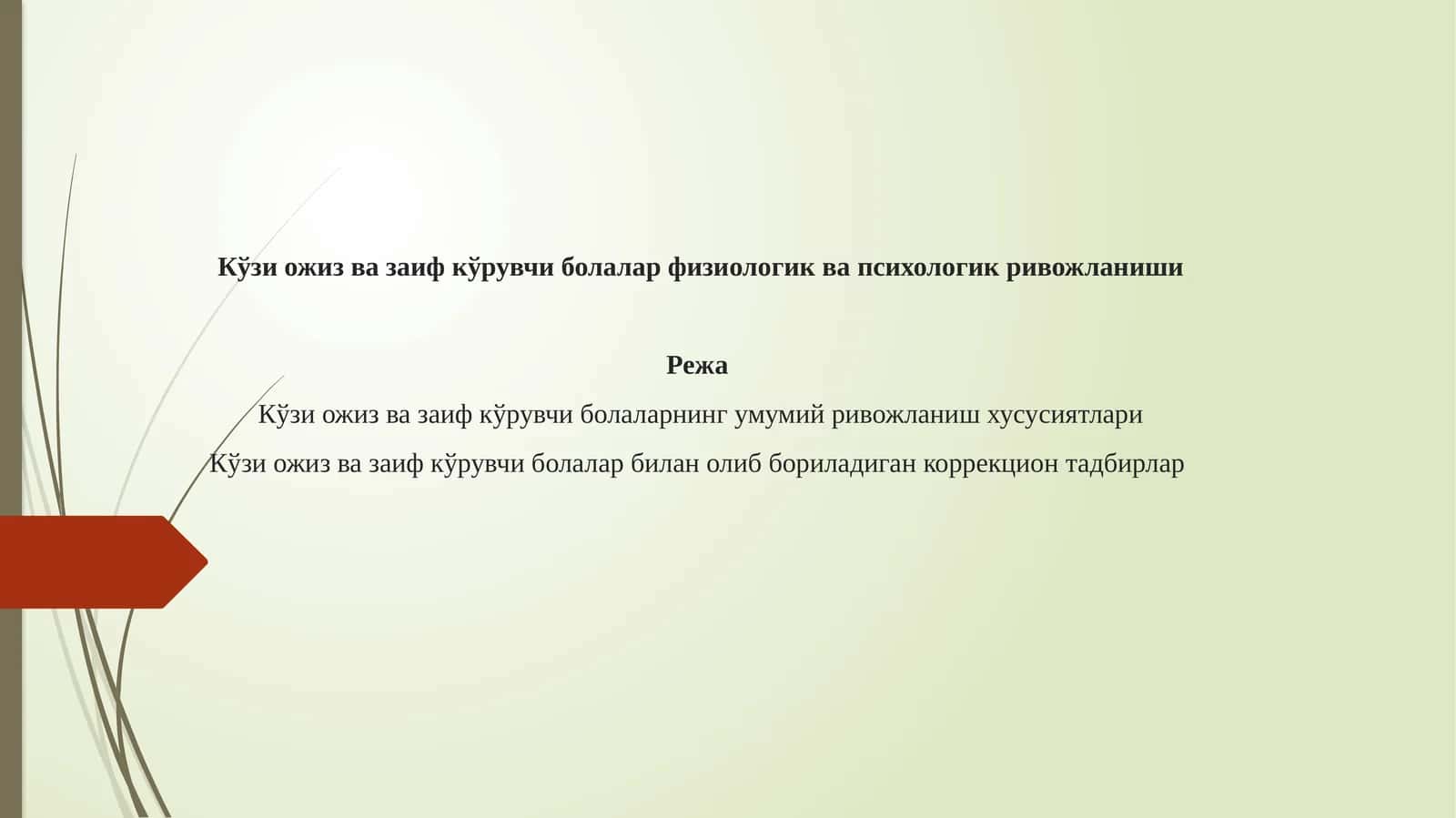 Кўзи ожиз ва заиф кўрувчи болалар физиологияси 1
