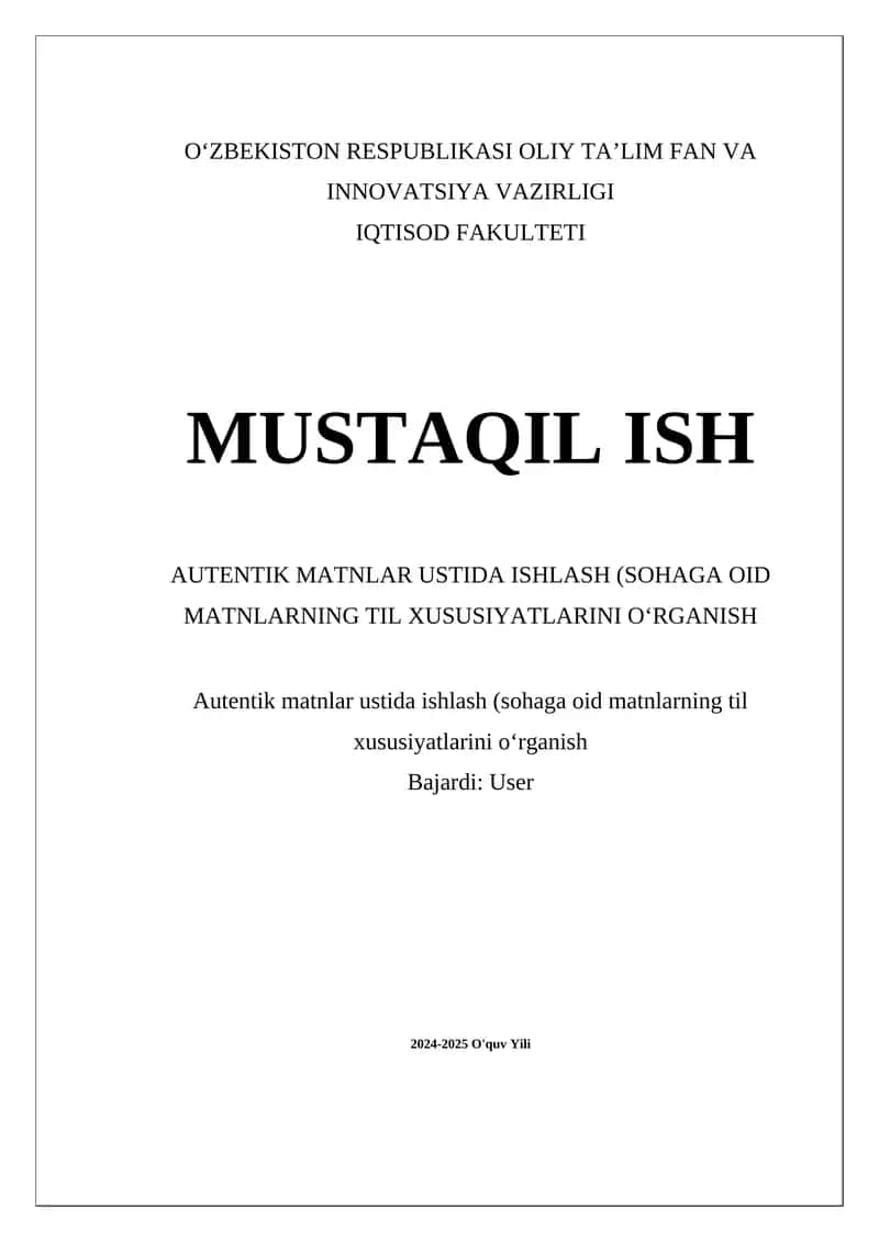 Autentik matnlarning til xususiyatlarini oʻrganish 1