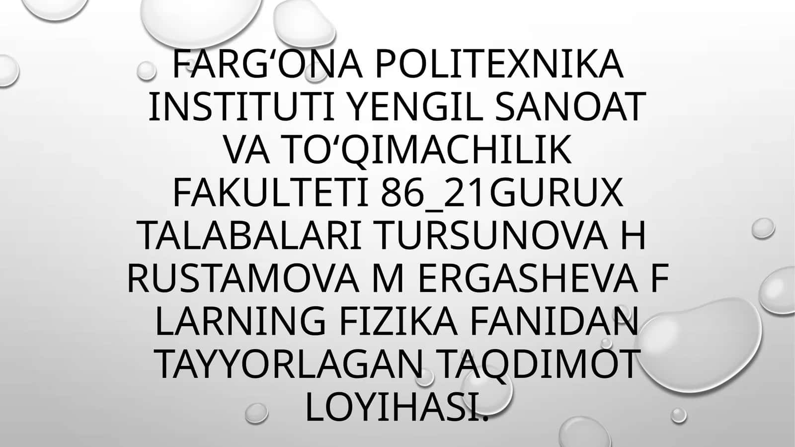 Taqdimot loyihasi: Chiziqli Kengayish Koeffitsientini Aniqlash 1
