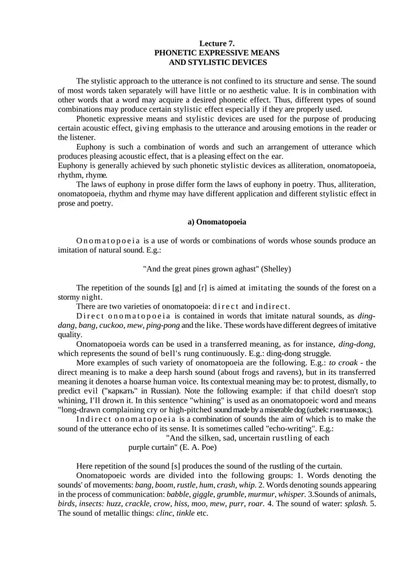 PHONETIC EXPRESSIVE MEANS AND STYLISTIC DEVICES 1