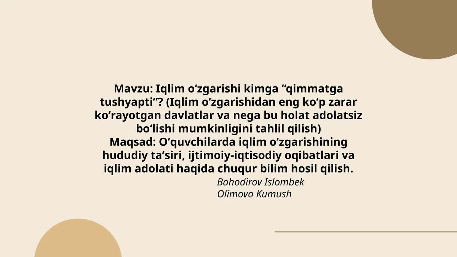 Iqlim oʻzgarishi kimga “qimmatga tushyapti”? 1
