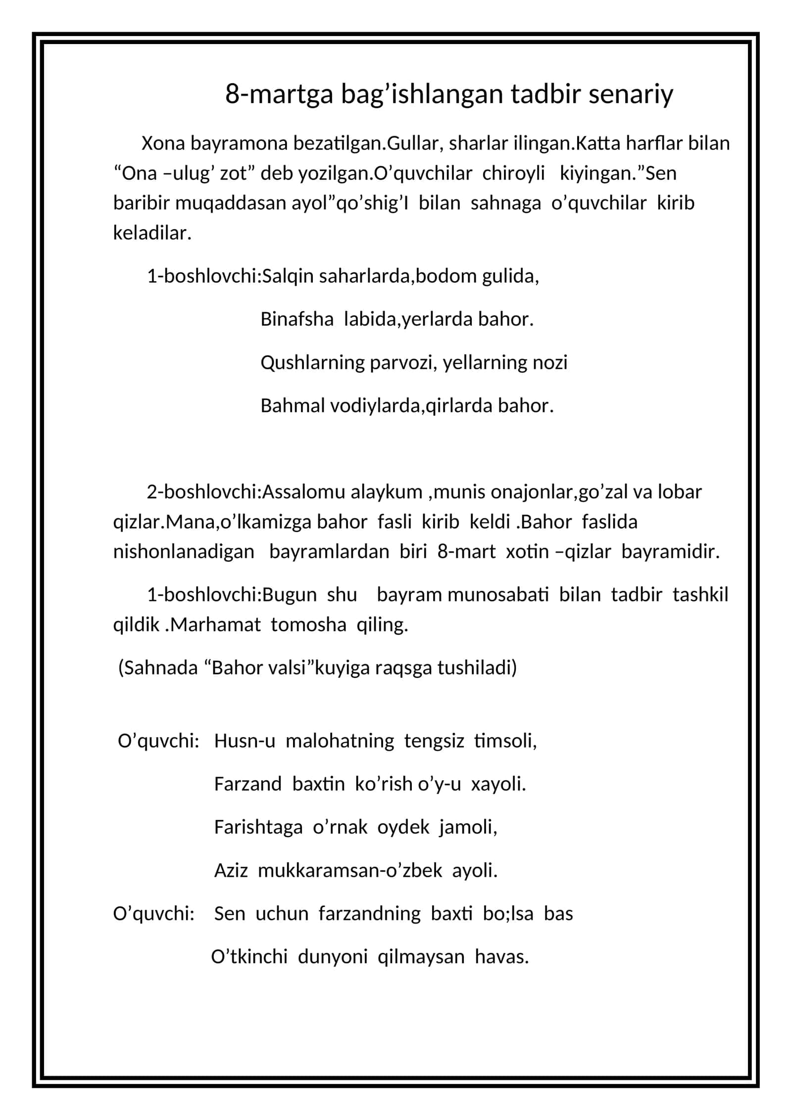8-martga bag’ishlangan tadbir senariy 1