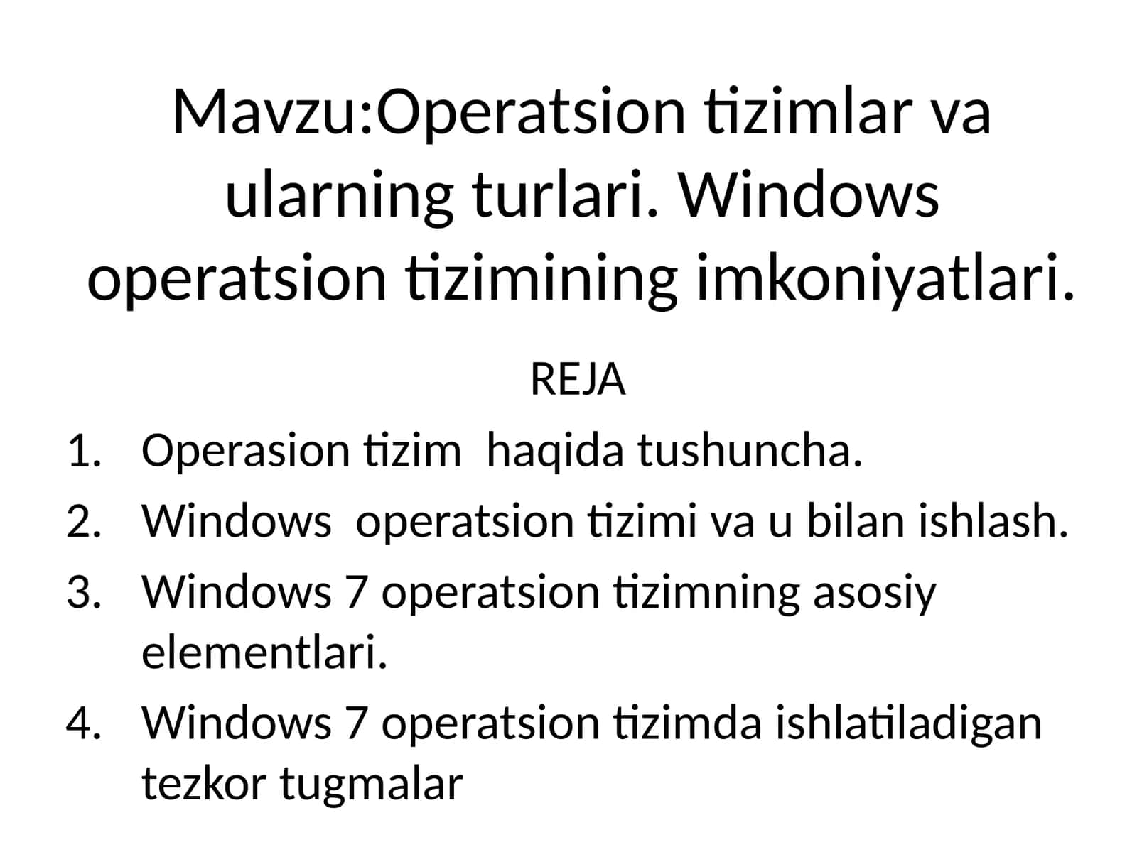 Operatsion tizimlar va ularning turlari 1
