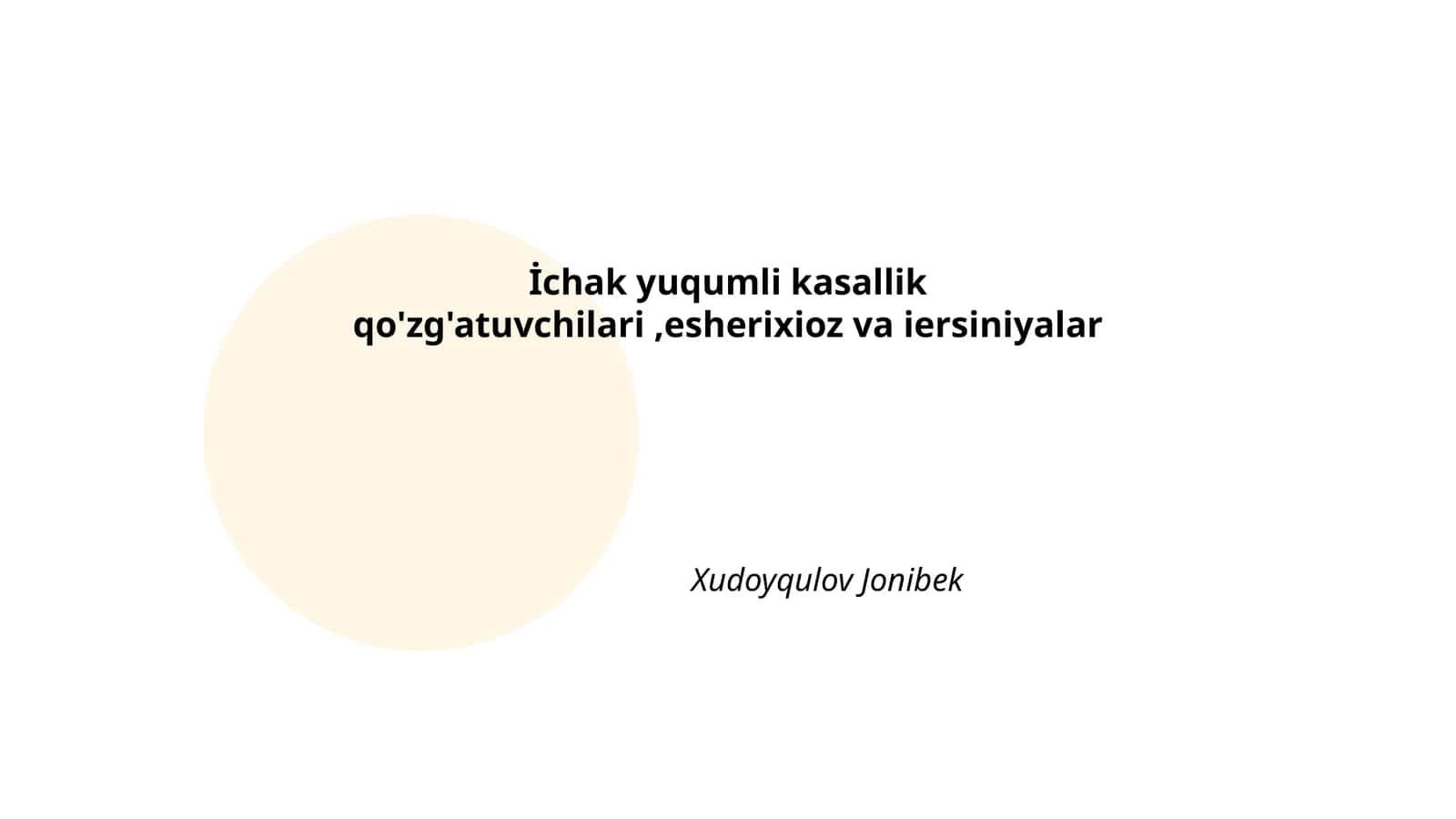 Ichak yuqumli kasallik qo'zg'atuvchilari, esherixioz va iersiniyalar 1