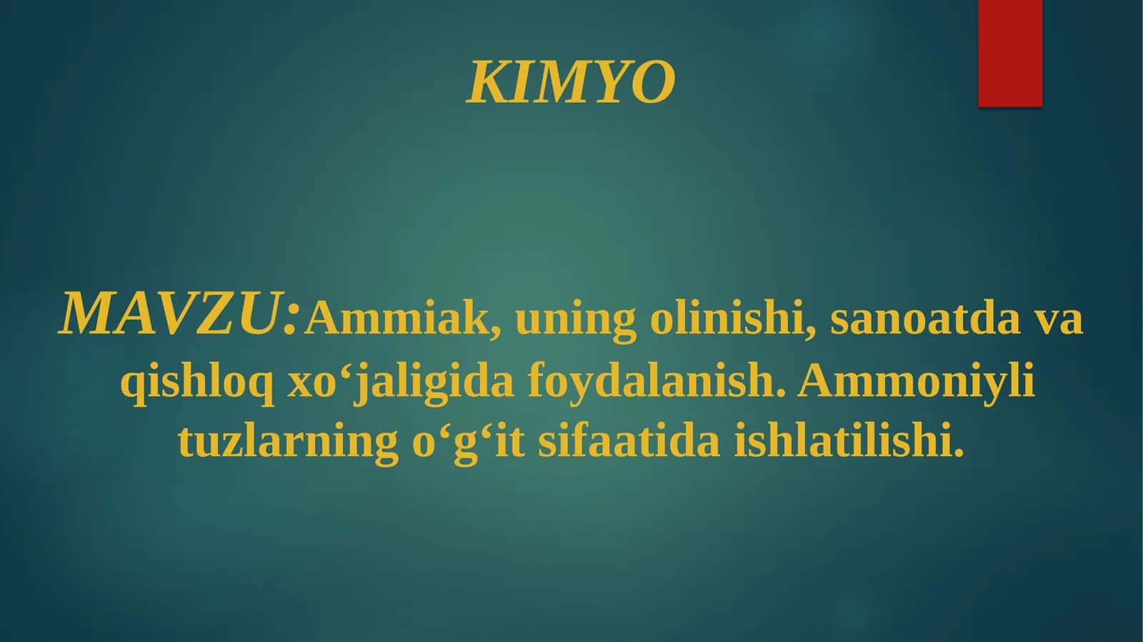 Ammiakning Kimyoviy Xossalari 1