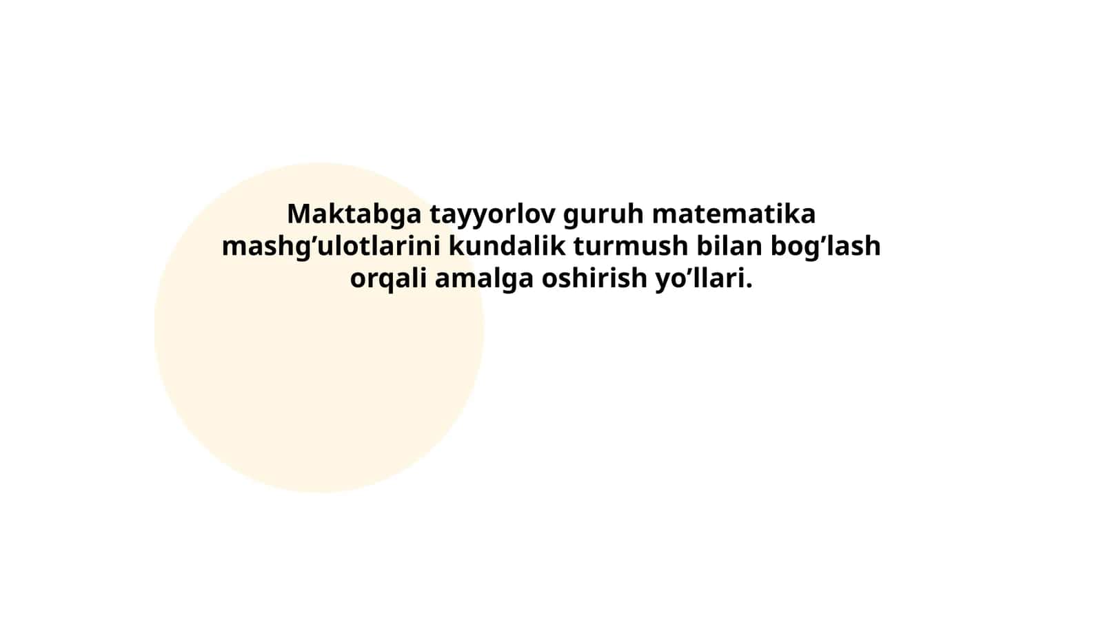 Kundalik matematika mashg’ulotlari 1