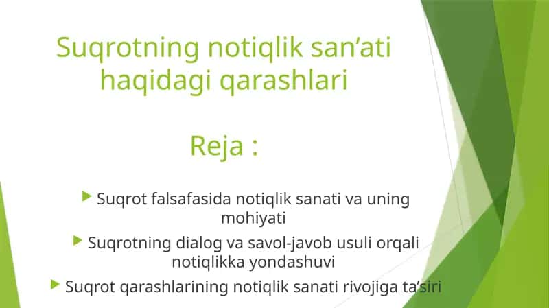 Suqrotning notiqlik san’ati haqida qarashlari 1