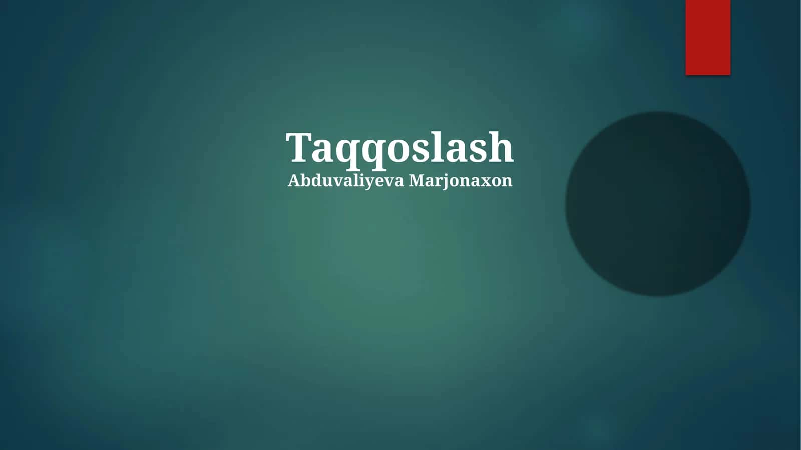 Taqqoslash 1