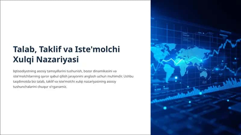 Talab, Taklif va Iste'molchi Xulqi Nazariyasi 1