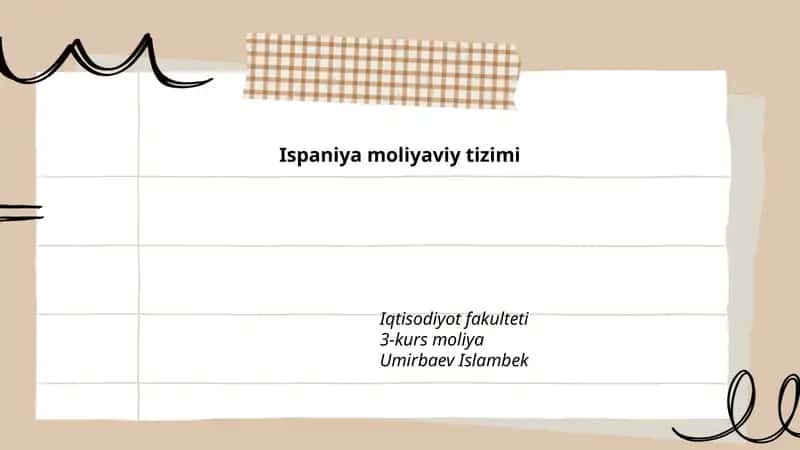 Ispaniya moliyaviy tizimi 1