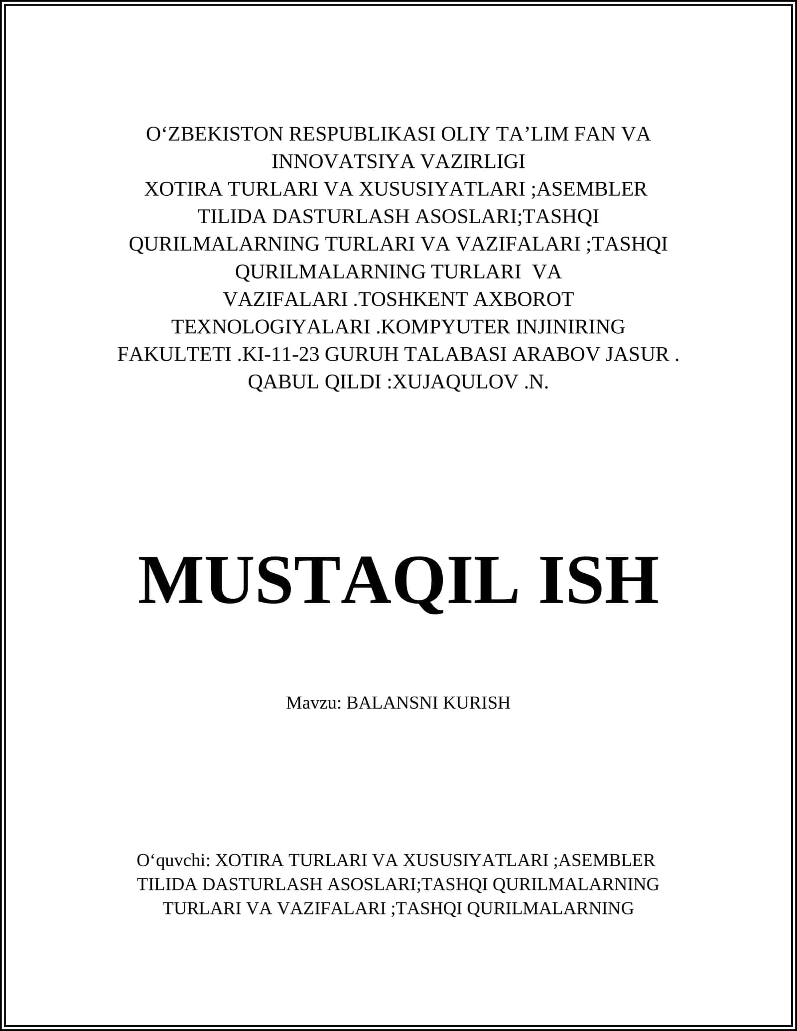 BALANSNI KURISH 1