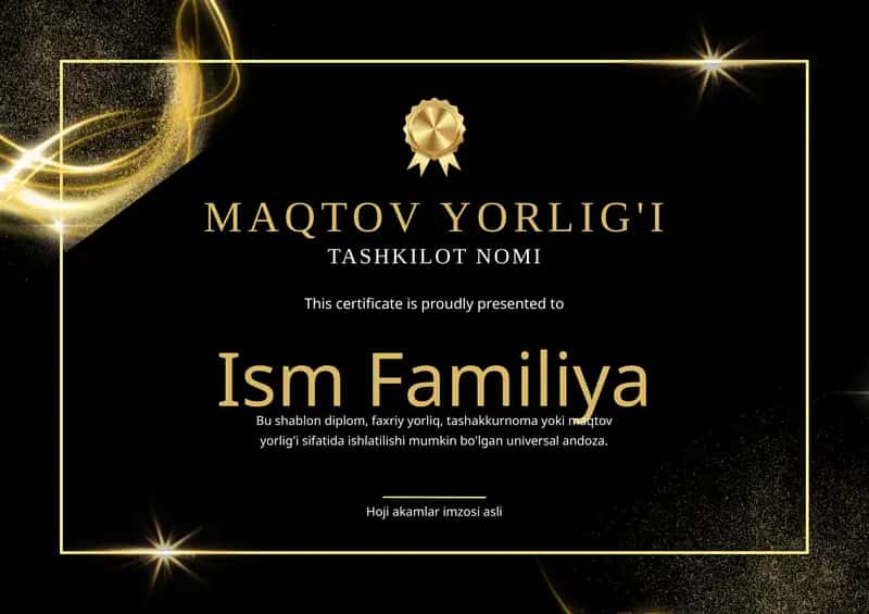 MAQTOV YORLIG'I shablon tayyor andoza 1