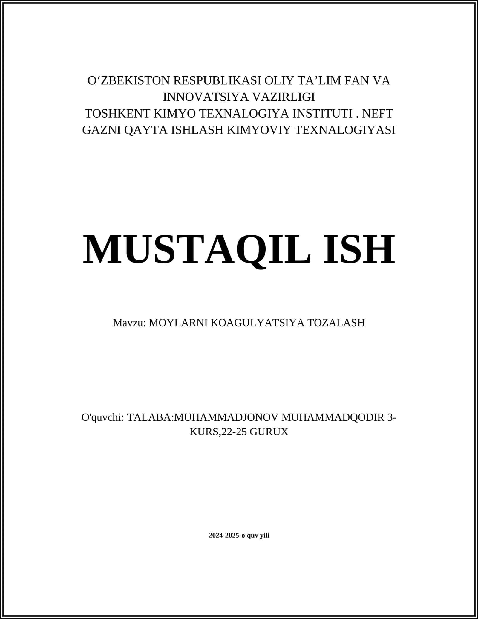 MOYLARNI KOAGULYATSIYA TOZALASH 1