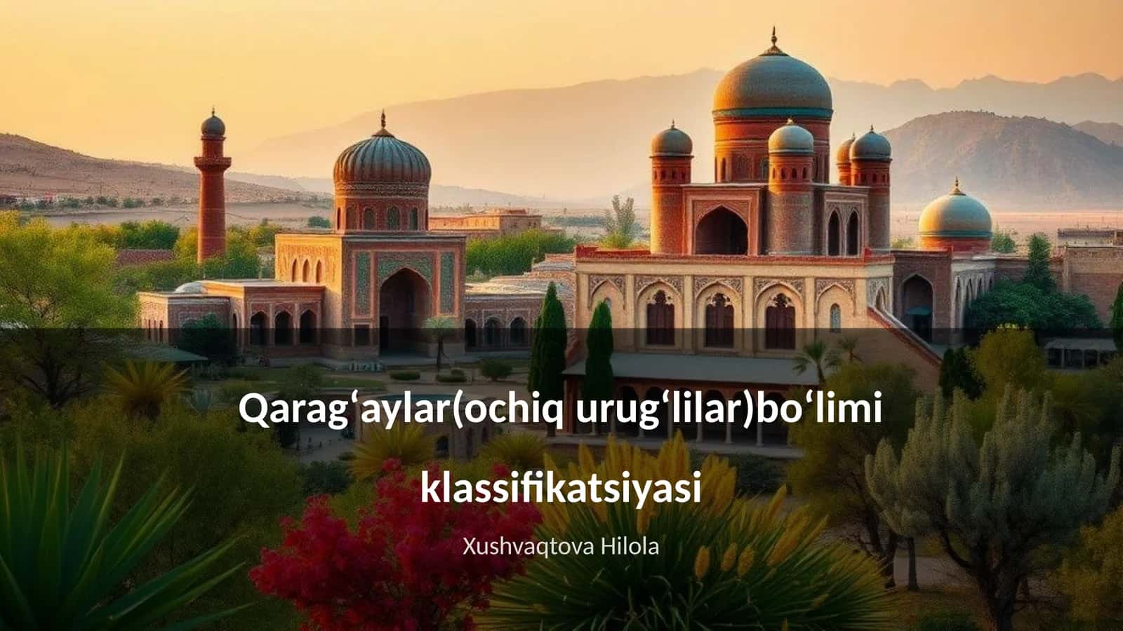 Qaragʻaylar(ochiq urugʻlilar)boʻlimi klassifikatsiyasi 1