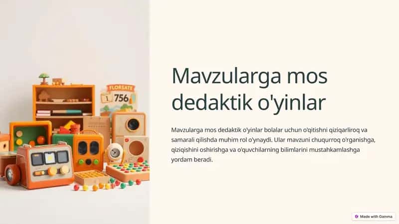 Dedaktik o'yinlar 1
