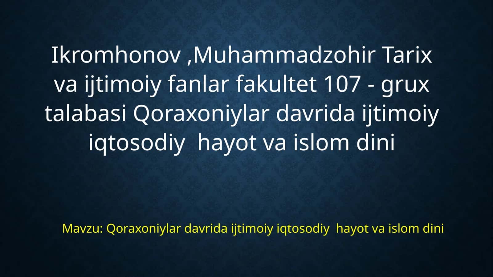 Qoraxoniylardavridaijtimoiyiqtosodiyhayotvaislomdini 1