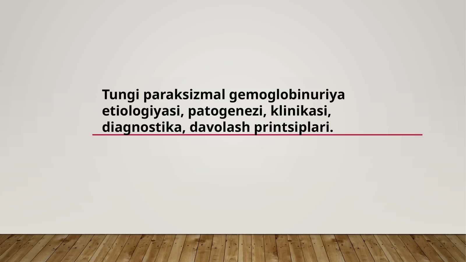Tungi paraksizmal gemoglobinuriya etiologiyasi, patogenezi, klinikasi, diagnostika, davolash printsi 1