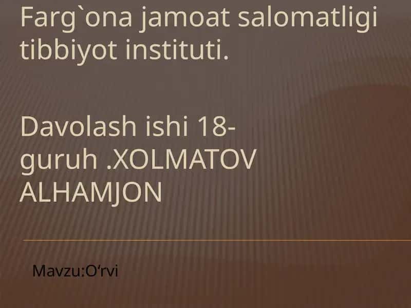 O‘rvi 1
