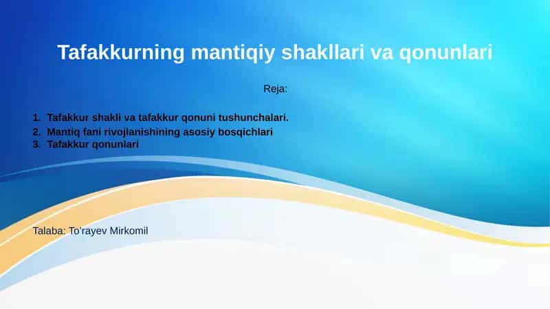 Tafakkurning mantiqiy shakllari va qonunlari 1