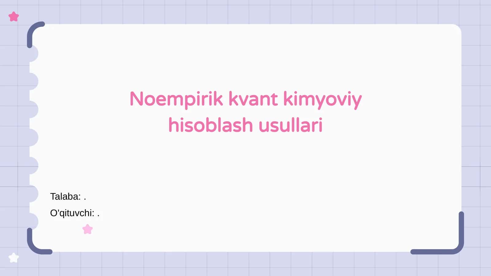 Noempirik kvant kimyoviy hisoblash usullari 1
