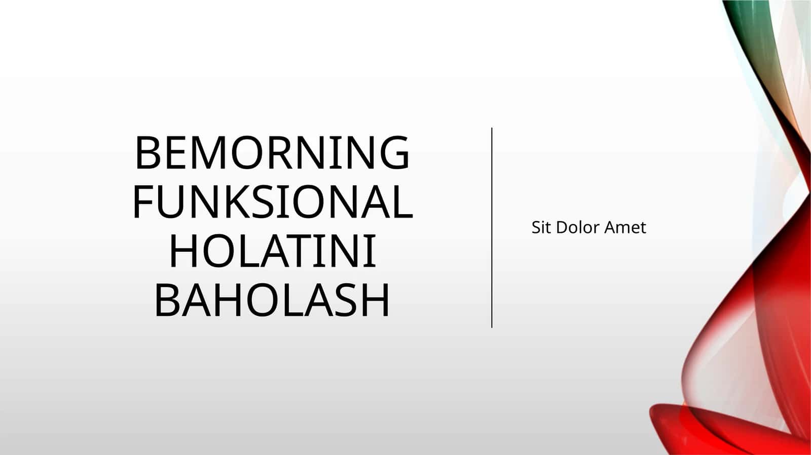 Bemorning funksional holatini baholash 1