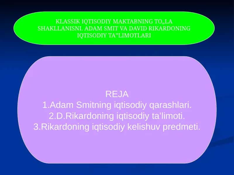 KLASSIK IQTISODIY MAKTABNING TO„LA 1