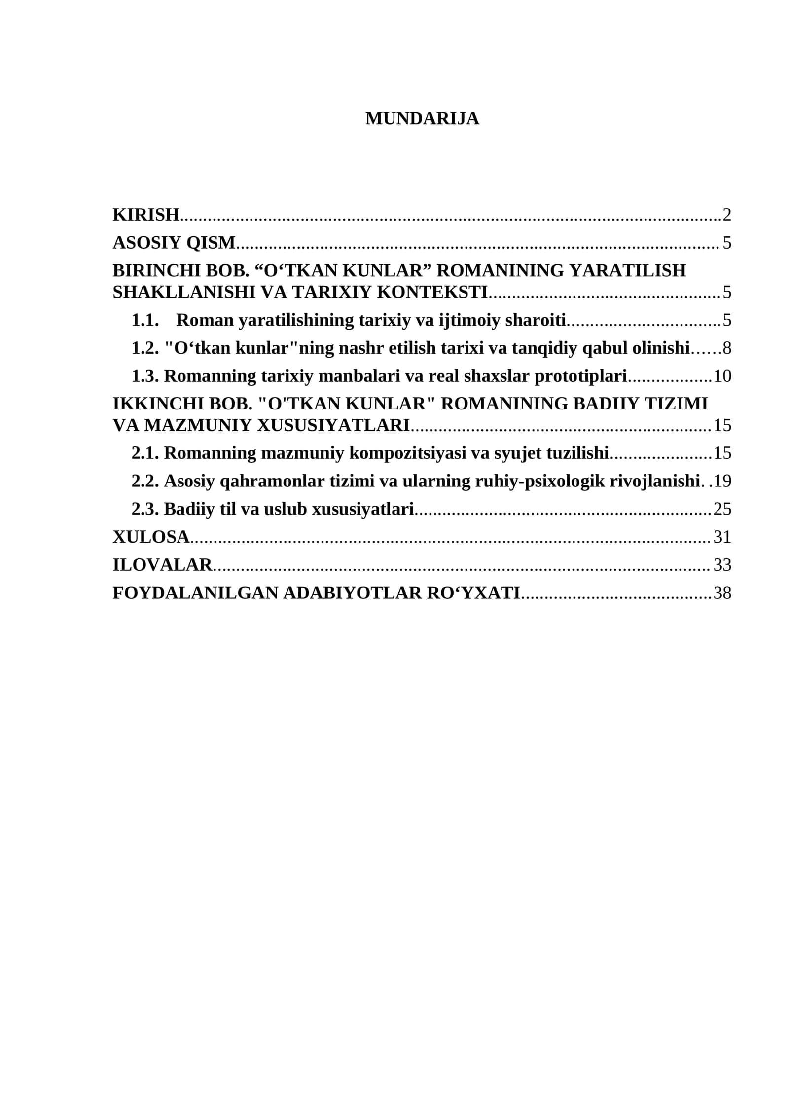 Abdulla Qodiriyning Oʻtgan kunlar romani ustida ishlash 1