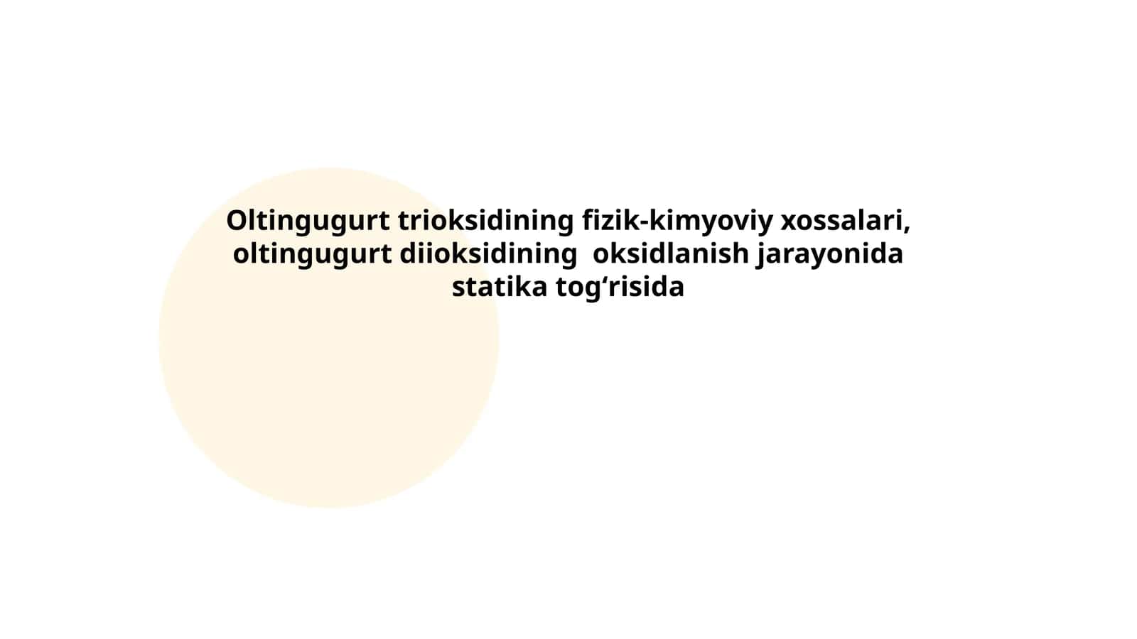 Oltingugurt trioksidining fizik-kimyoviy xossalari 1