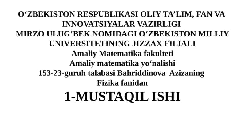 Suyuqlik va gazlar mexanikasi 1