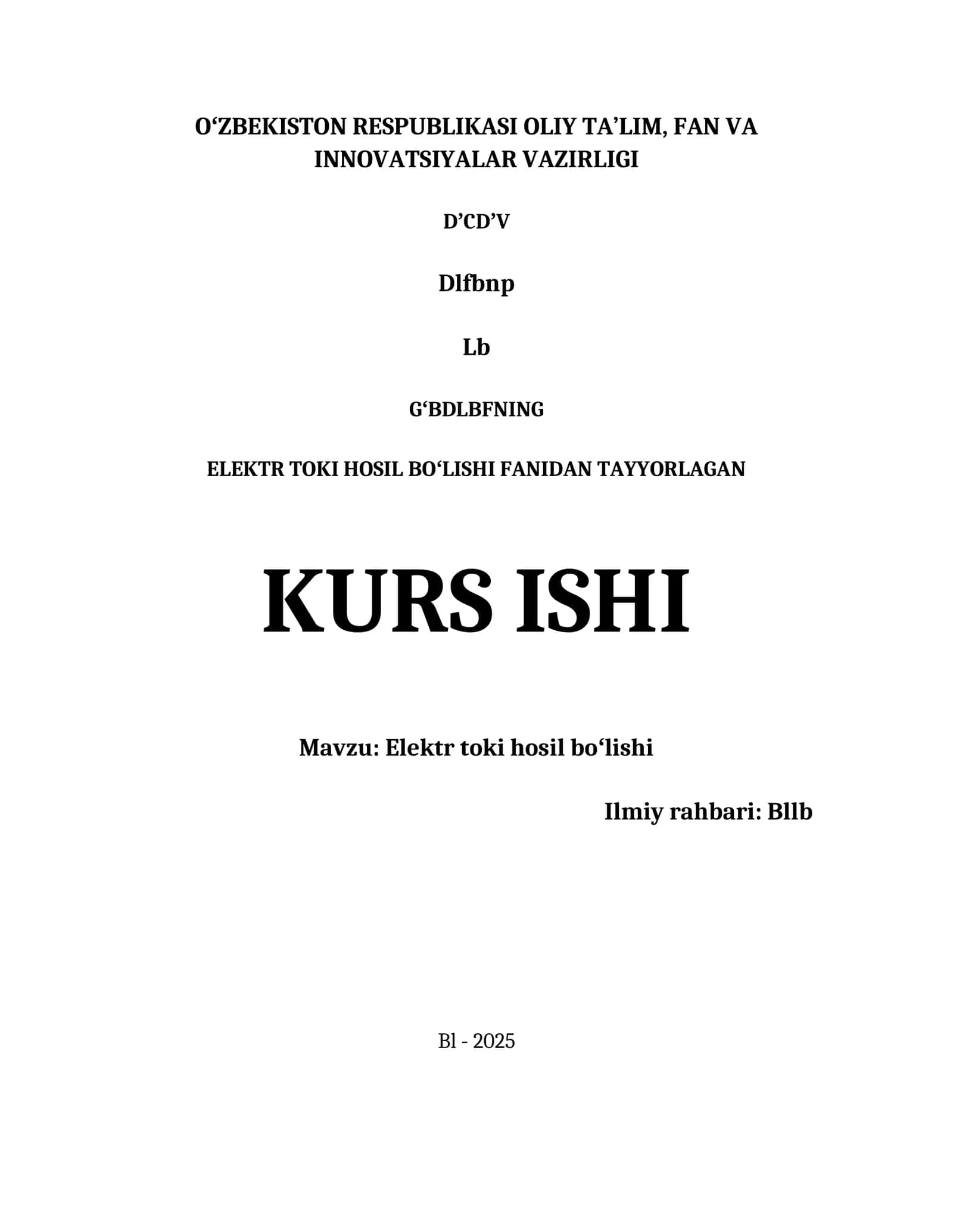 Elektr toki hosil boʻlishi 1