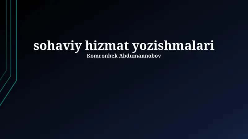 Maxfiy xizmat yozishmalari 1
