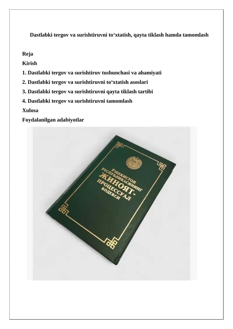 Zamonaviy huquqiy davlatda jinoyat-protsessual faoliyatning asosiy maqsadi 1