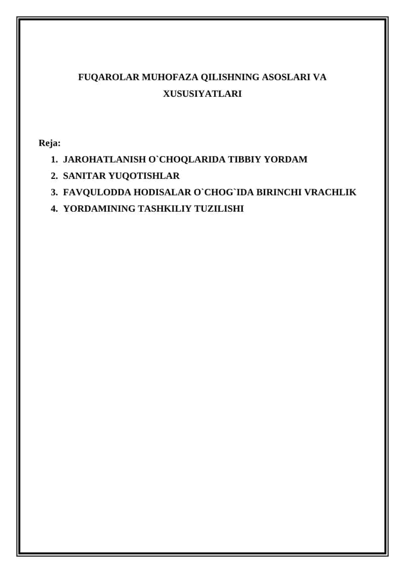 FUQAROLAR MUHOFAZA QILISHNING ASOSLARI VA XUSUSIYATLARI 1