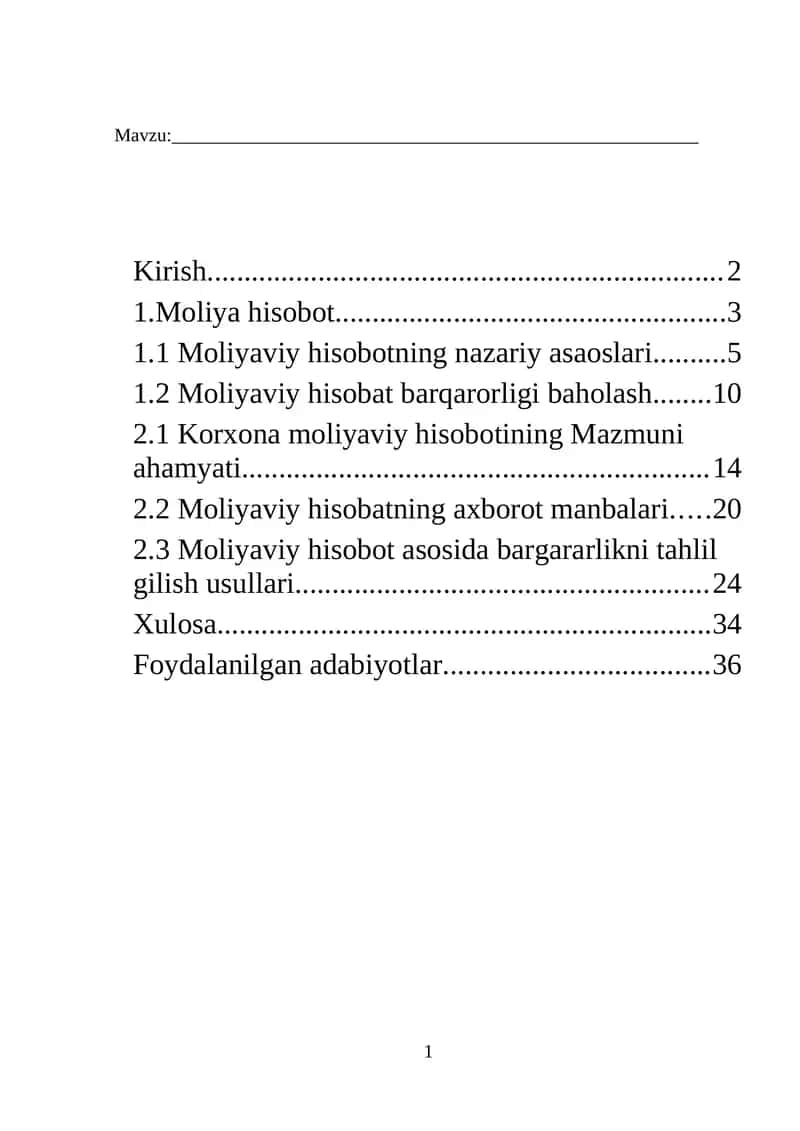 Moliyaviy Hisobot 1