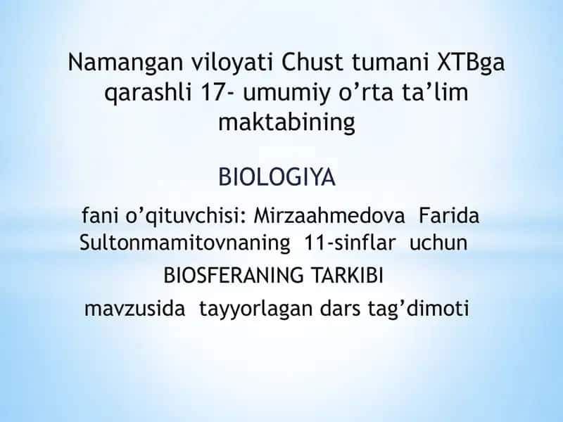 BIOSFERANING TARKIBI 1