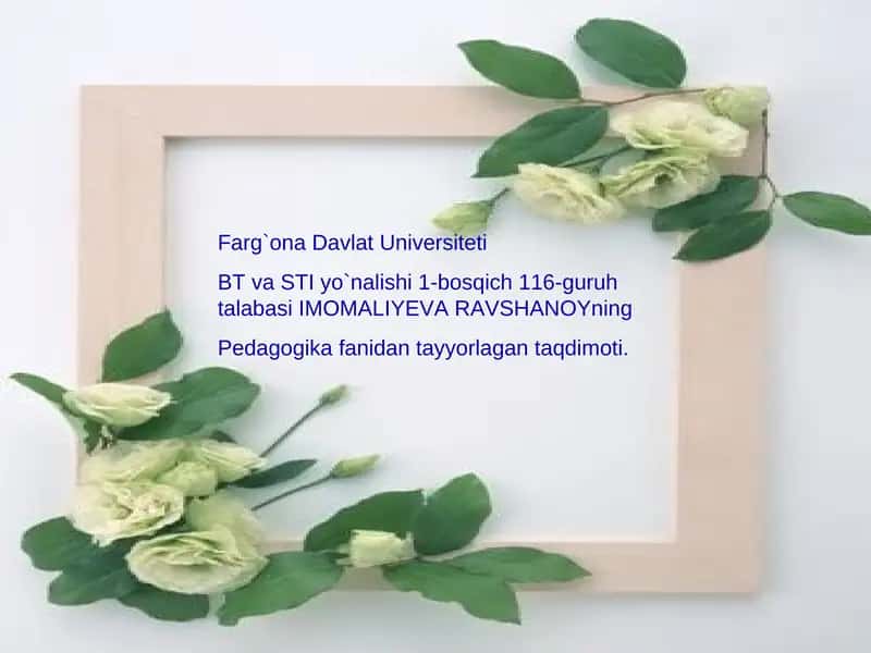 Pedagogika fanidan taʼlim 1