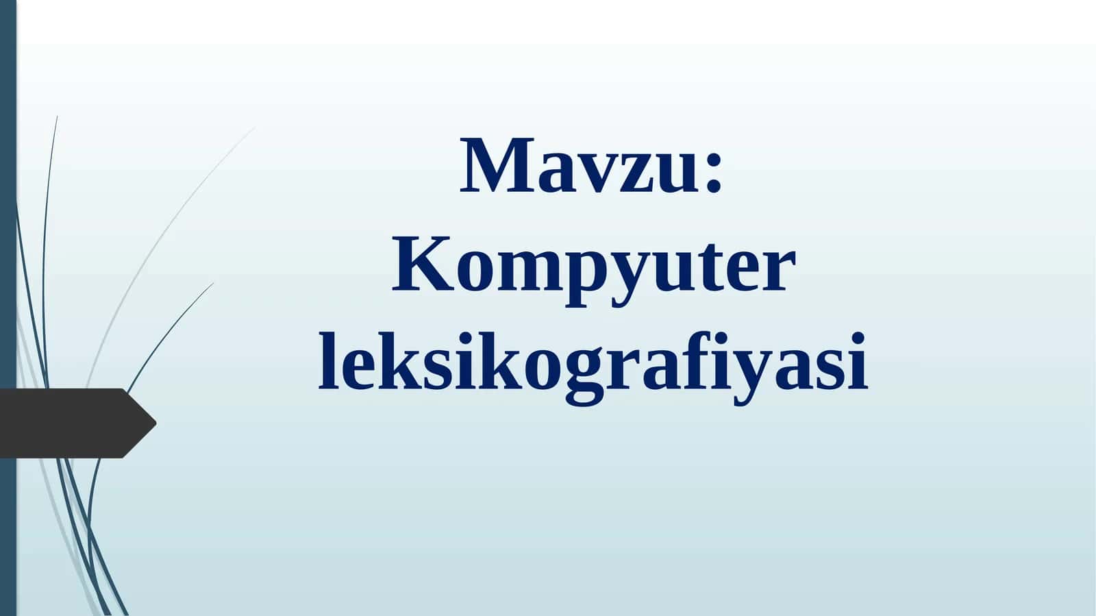 Kompyuter leksikografiyasi 1