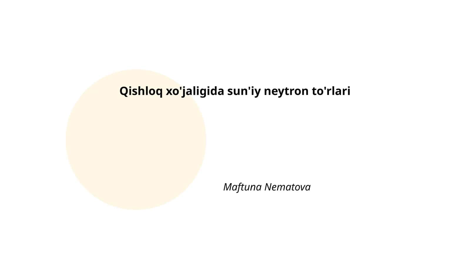 Qishloq xo'jaligida sun'iy neytron tarmoqlari 1