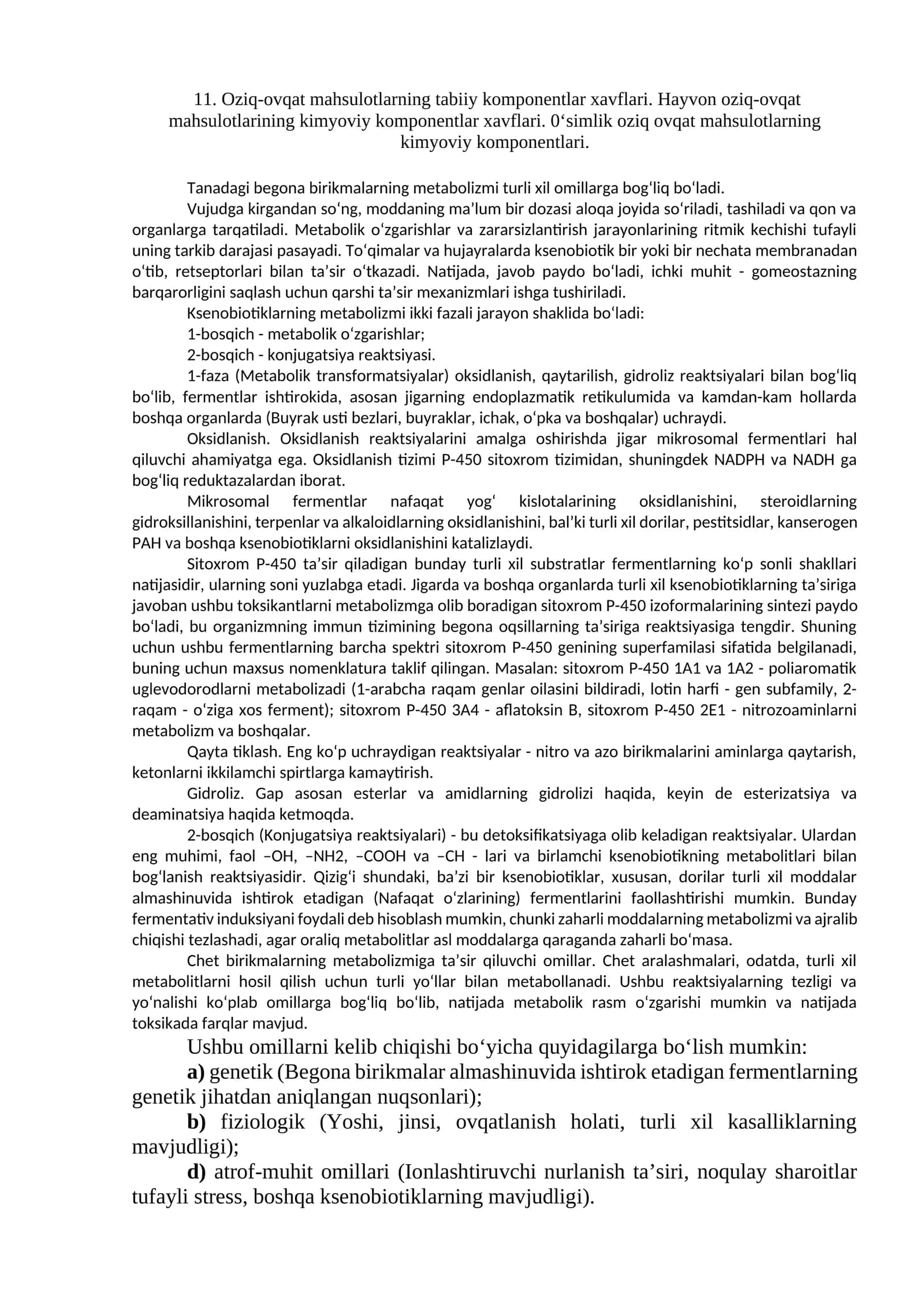 Tanadagi birikmalar va ularning metabolizmi 1