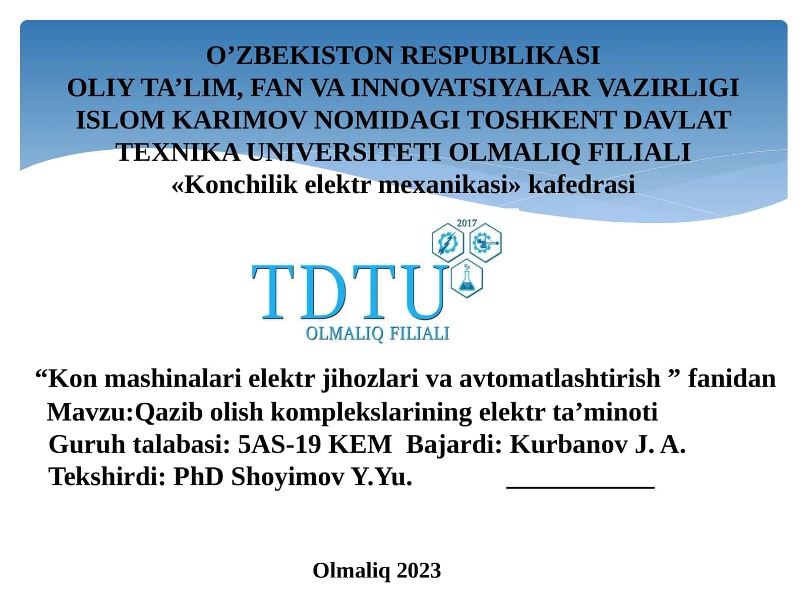 Qazib olish komplekslarining elektr ta’minoti 1