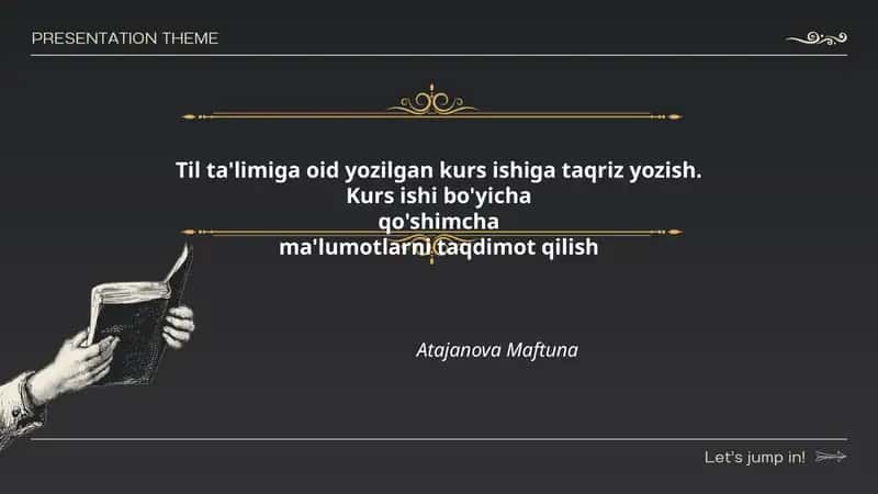 Til ta'limiga oid yozilgan kurs ishi 1
